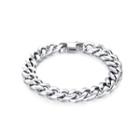 Fashion Personality 316l Stainless Steel Wide Version Geometric Snake Bone Bracelet Silver - One Size
