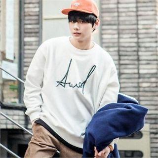 Lettering-embroidered Sweatshirt