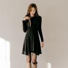Knitted Long-sleeve A-line Dress