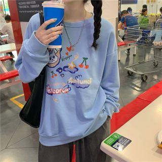 Long-sleeve Round-neck Printed Sweatshirt