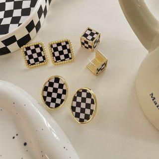 Checkerboard Ear Stud (various Designs)
