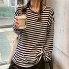 Striped Long-sleeve Oversize T-shirt Stripes - Black & White - One Size