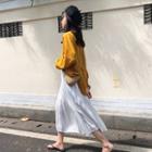 Loose-fit Blouse + Pleated A-line Skirt