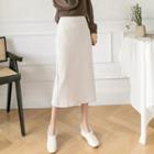 High-waist Slit Midi Pencil Skirt