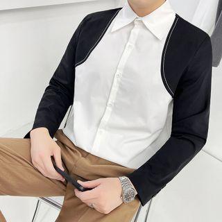 Long Sleeve Color Block Shirt