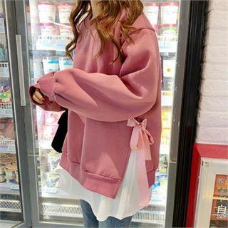Tie-side Layered-hem Sweatshirt