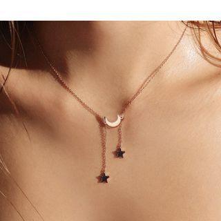 Moon & Star Alloy Necklace