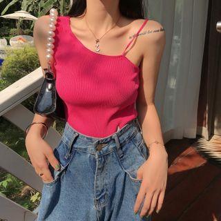 Sleeveless Knit Top Peach Red - One Size
