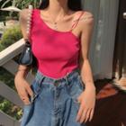Sleeveless Knit Top Peach Red - One Size