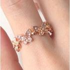 Rhinestone Butterfly Alloy Ring As Shown In Figure - One Size