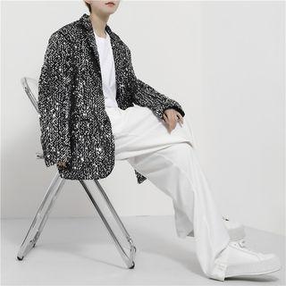 Long-sleeve Sequined Single Breasted Blazer