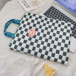 Cartoon Checker Canvas Document Bag