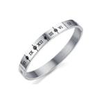 Fashion And Simple Roman Numeral 316l Stainless Steel Bracelet With Black Cubic Zirconia Silver - One Size