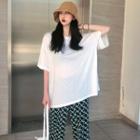 Short-sleeve Plain T-shirt / Pattern Pants