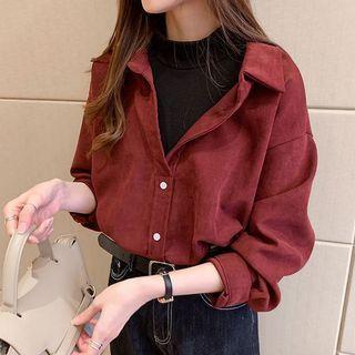 Mock Two-piece Panel Shirt Jacket
