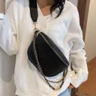 Faux Leather Patterned Chained Sling Bag