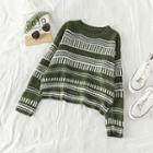 Striped Cropped Sweater As Figure - One Size