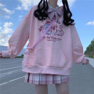Print Hoodie Pink - One Size