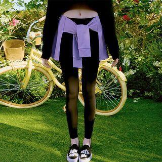 T-shirt Layered Tie-front Sprots Leggings