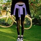 T-shirt Layered Tie-front Sprots Leggings