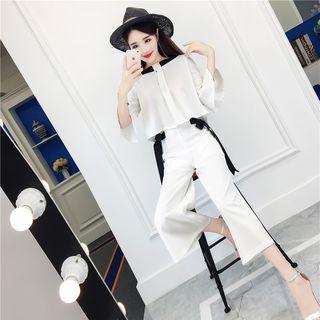 Set: Bow Back Top + Wide-leg Pants