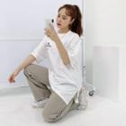 Globe Print Loose-fit T-shirt