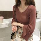 Bell-sleeve Knit Sweater