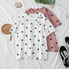 Heart Print Knot Shoulder Top