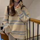 Striped Sweater Striped - Light Blue & Almond - One Size