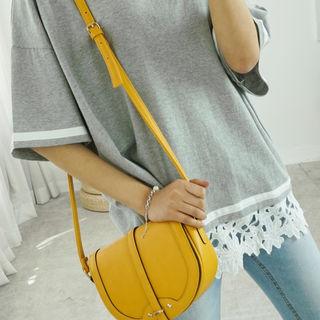 Lace-hem Oversized T-shirt