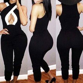 Cross Neck Sheath Jumpsuit