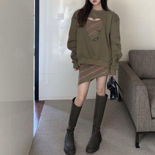 Heart Cutout Sweatshirt / Spaghetti Strap Dress