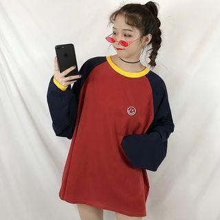 Long-sleeve Smile Print T-shirt