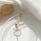 Faux Crystal Hoop Dangle Earring 1 Pair - Stud Earrings - Transparent - One Size
