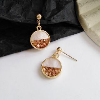 Rhinestone Resin Disc Dangle Earring