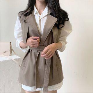 Sashed Vest / Plain Shirt