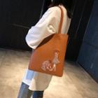 Cartoon Embroidered Tote Bag