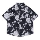 Elbow-sleeve Tie-dye Hawaiian Shirt