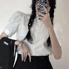 Set: Puff-sleeve Shirt + Neck Tie