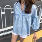 Puff Sleeve Shirt Blue - One Size