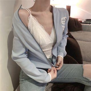 Knit Zip Jacket Blue - One Size
