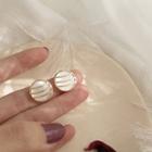 Shell Disc Earring Silver Needle - Shell Disc - One Size