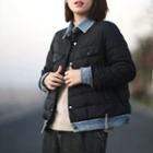 Denim Panel Down Jacket