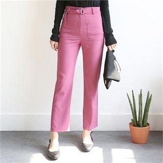 Pocket-detail Dress Pants With Belt