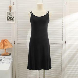 Slim-fit Sleeveless Mini Dress Black - One Size