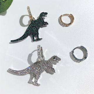Non-matching Rhinestone Dinosaur Earring