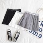 Letter Trim A-line Mini Pleated Skirt