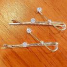 Set Of 2: Rhinestone Hair Clip Ly285 - 1 Pair - Gold - One Size