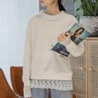 Lace Panel Sweatshirt Off-white - One Size