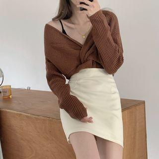 Twisted Sweater / Mini A-line Skirt